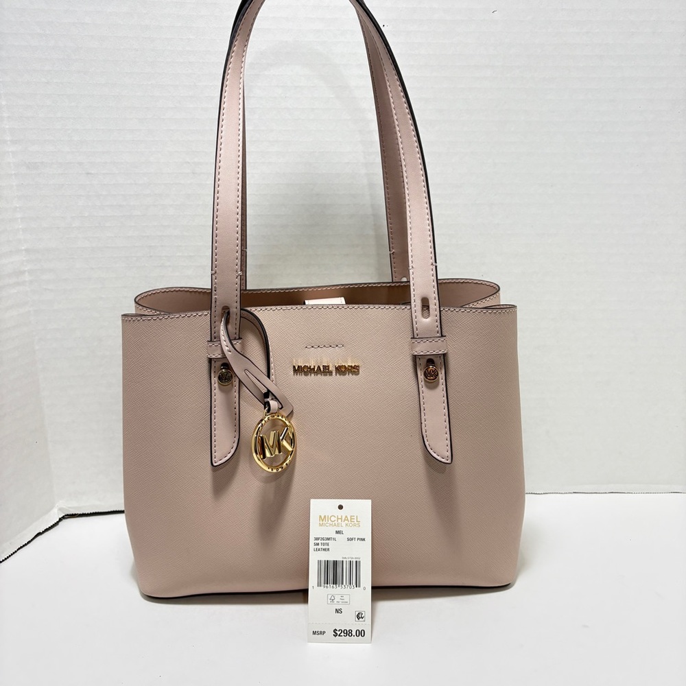 Michael Kors Mel Blush Pink Saffiano Leather Tote with Gold Hardware - Picture 8 of 11